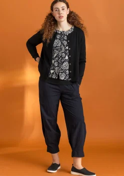 Ekopuuvillahousut dobby-kudosta1