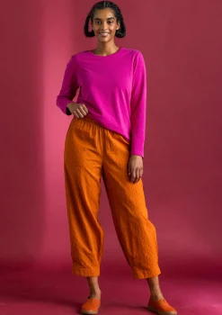 Ekopuuvillahousut dobby-kudosta1