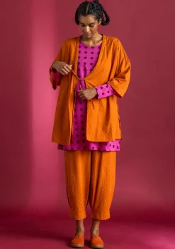 Ekopuuvillahousut dobby-kudosta1