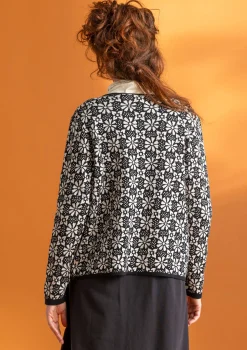 Freja-neuletakki ekologista ja kierrätettyä puuvillaa