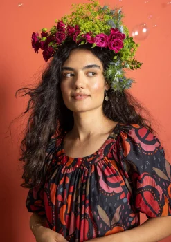 Kangasmekko "Great Rose" ekopuuvillaa ja silkkiä