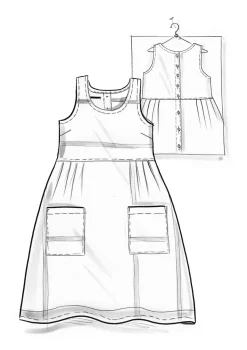 Kankainen liivimekko ”Ava” ekopuuvillaa