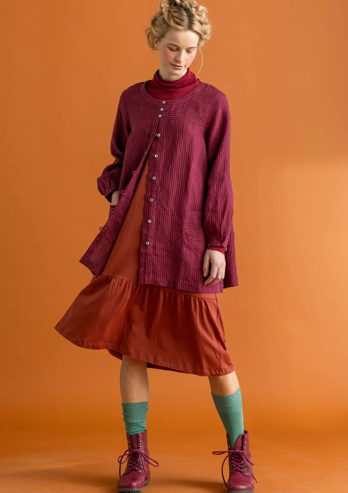 Kankainen taiteilijanpaita ”Asta” pellavaa