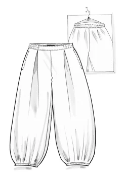 Kankaiset pussihousut ekopuuvillaa