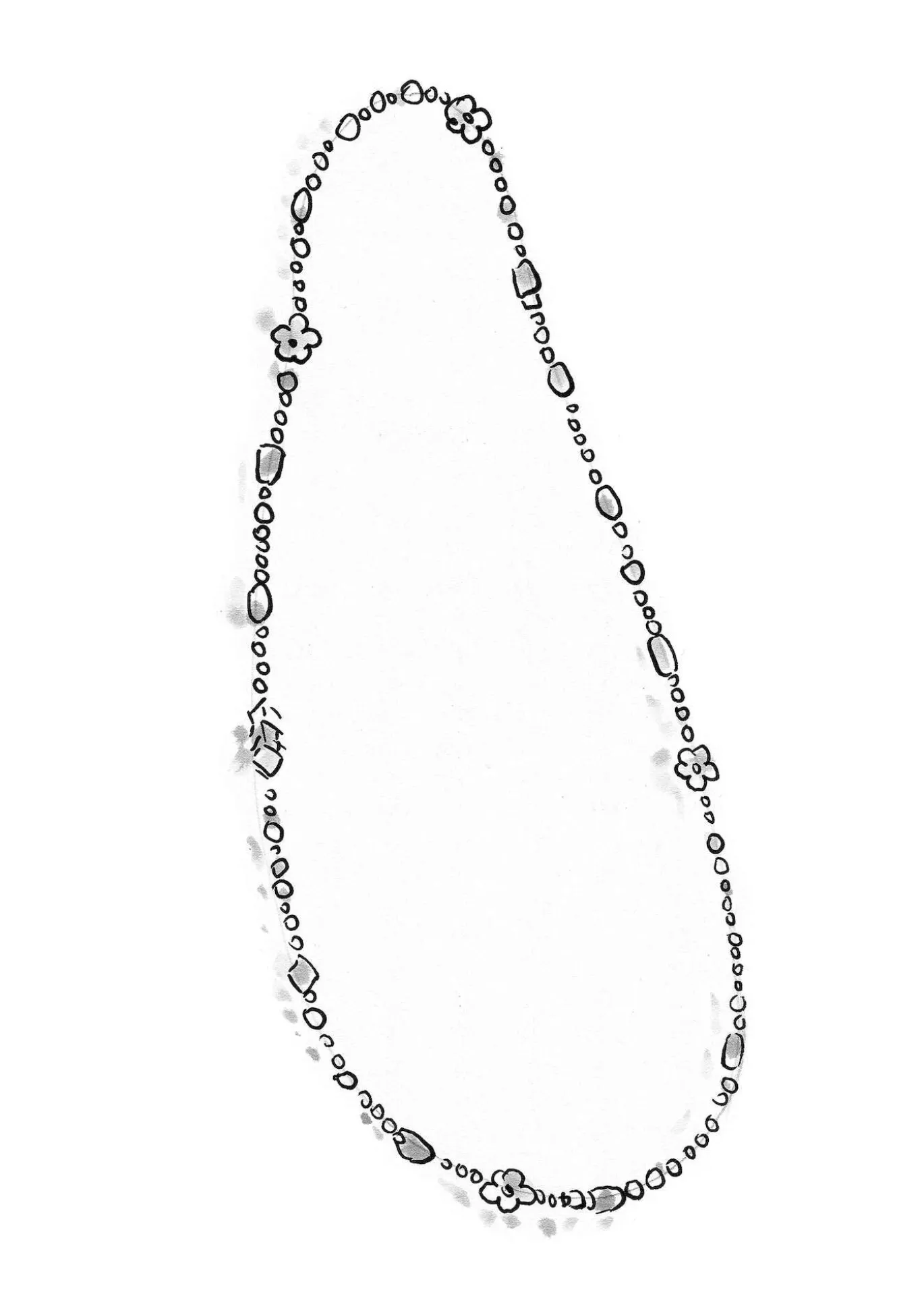 Kaulakoru ”Jane”, kierrätettyjä lasihelmiä