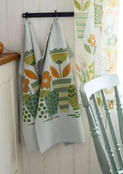 Keittiöpyyhe "Flower pots" ekopuuvillaa