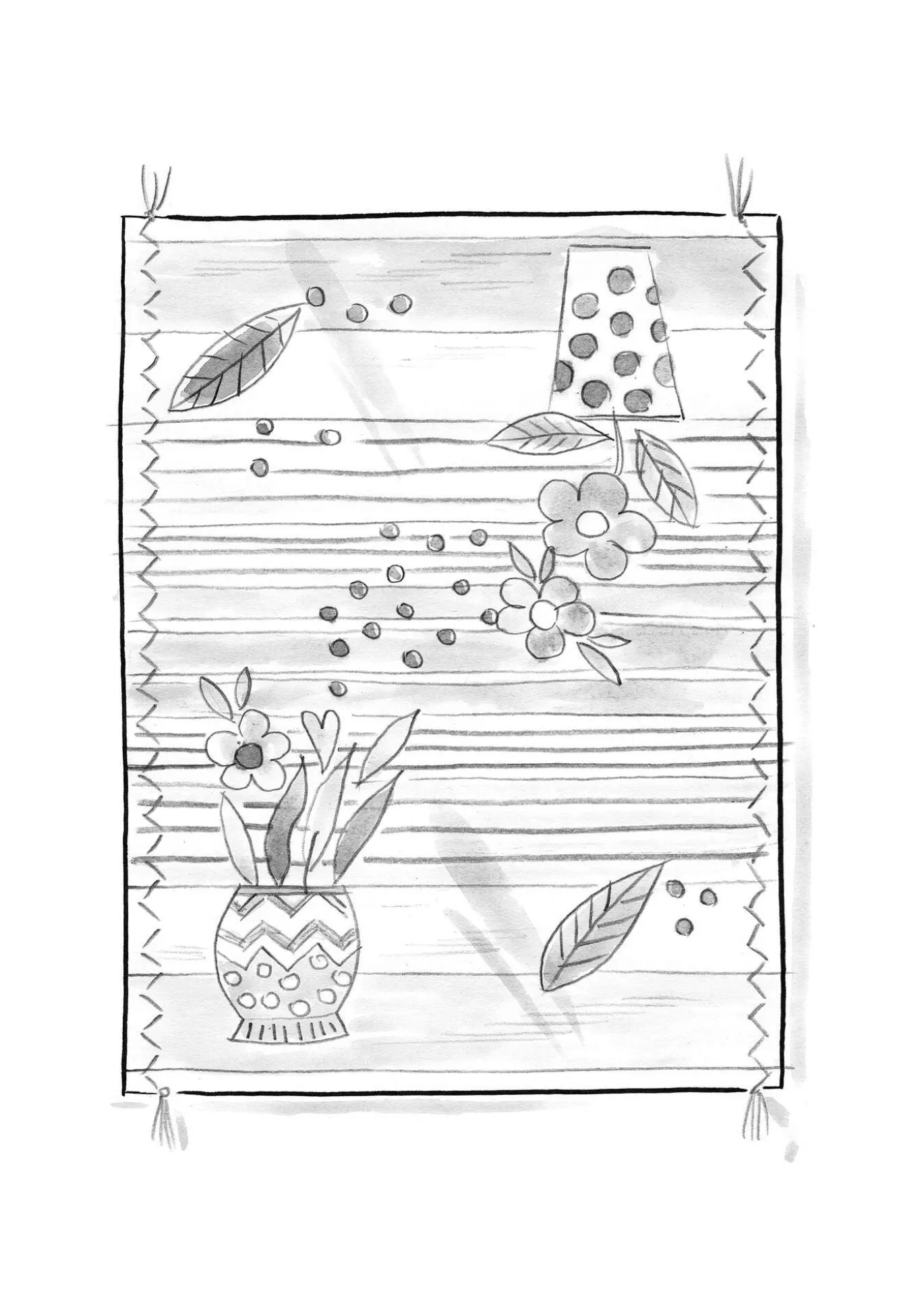 Kirjailtu matto "Flower bed" ekopuuvillaa