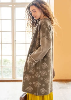 Käännettävä neulottu takki ”Aria” huovutettua villaa