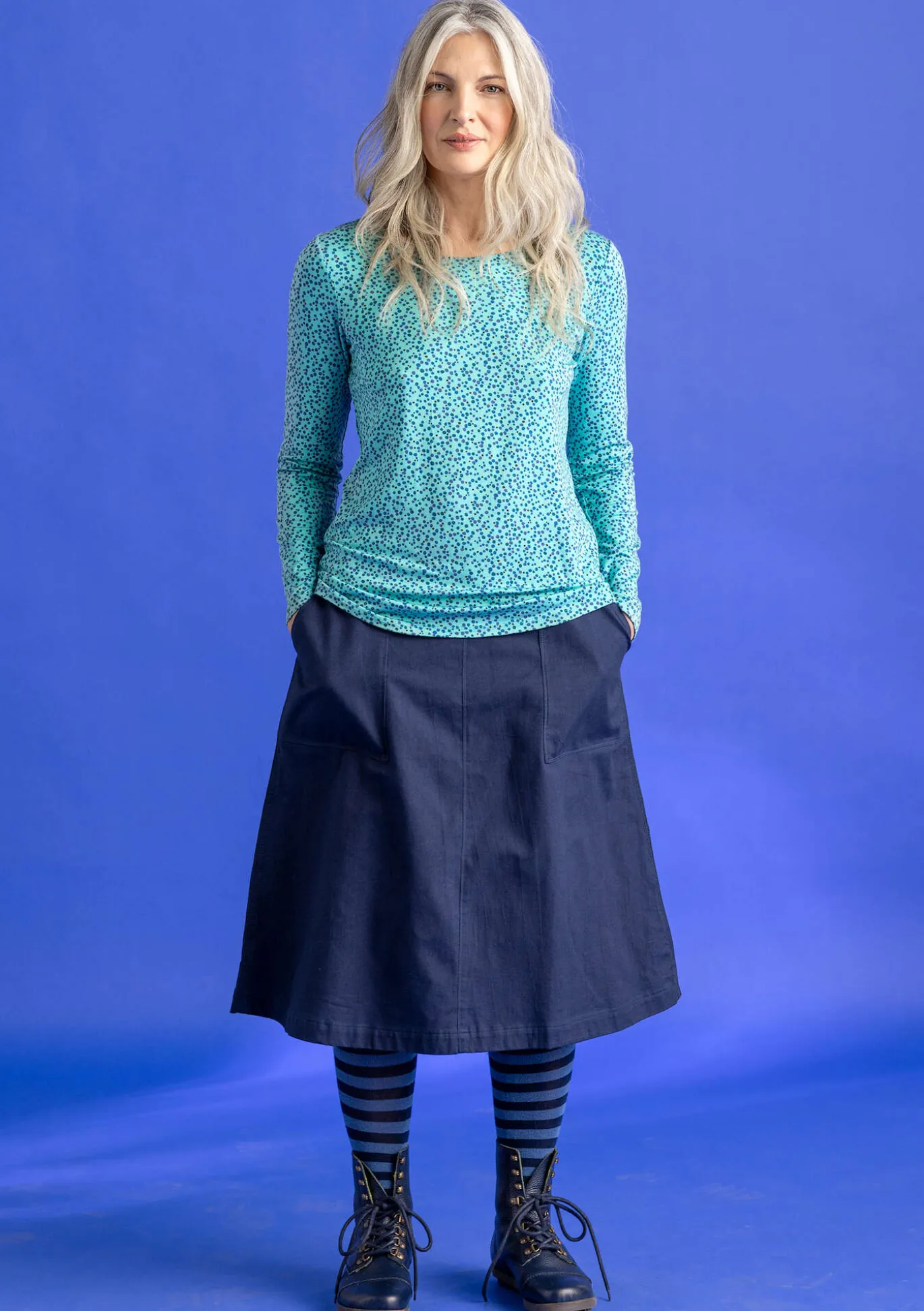 Kudottu twillhame ekopuuvillaa