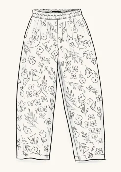 Margit-kangashousut pellavaa ja modaalia