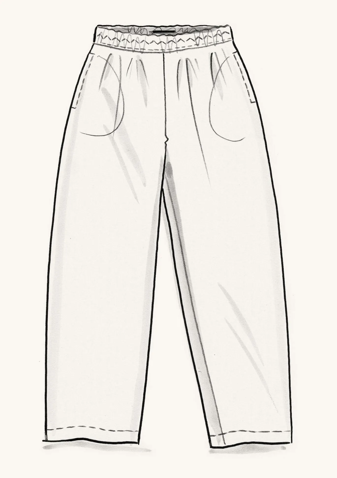 Margit-kangashousut pellavaa ja modaalia