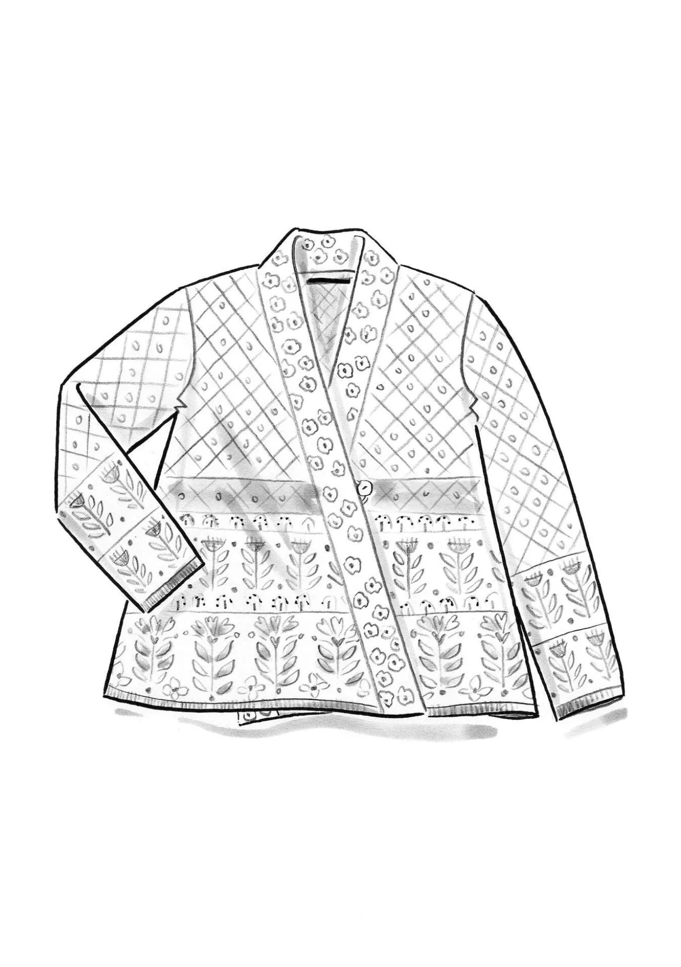 Neuletakki "Edda" kierrätettyä villasekoitetta