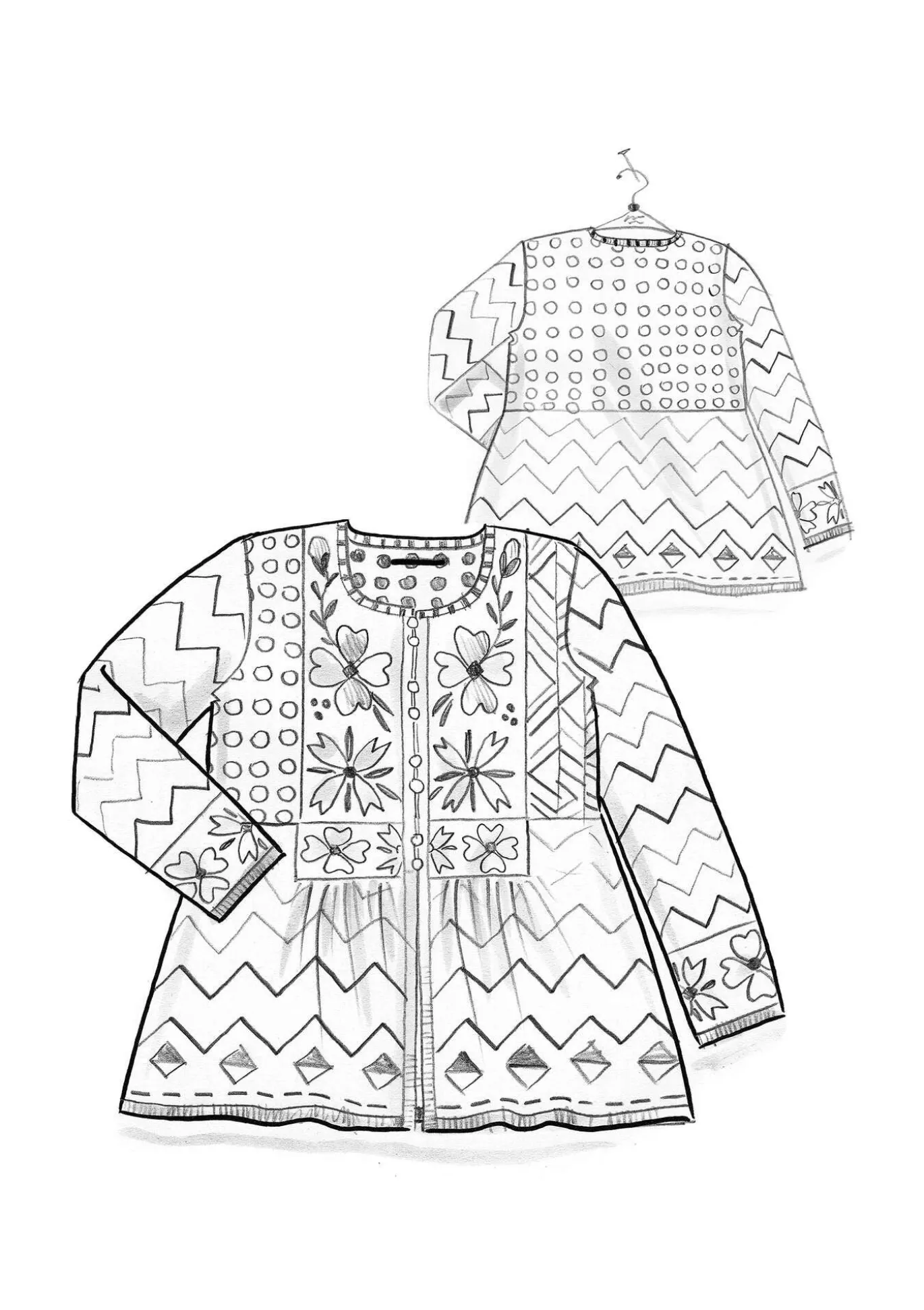 Neuletakki "Maria" ekologista ja kierrätettyä puuvillaa