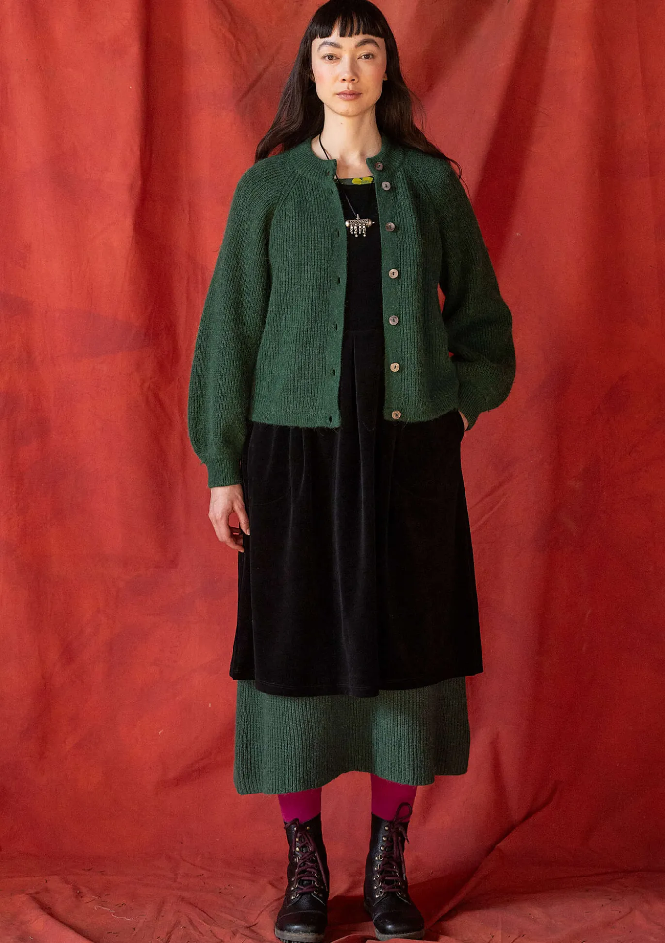 Neuletakki "Vinternatt" alpakkasekoitetta