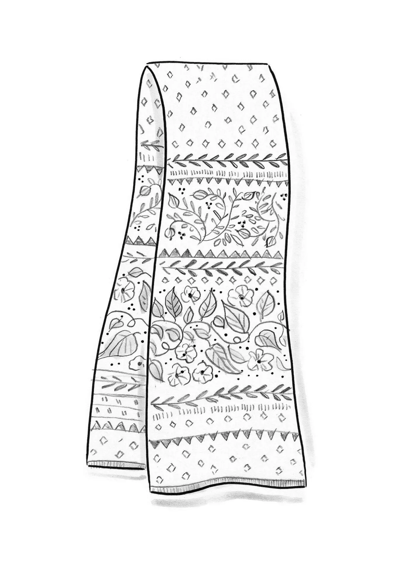 Neulottu kaulaliina ”Borealis” ekologista ja kierrätettyä puuvillaa / villaa