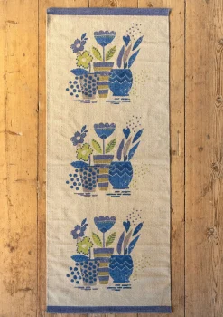 Painokuvioitu käytävämatto "Flower pots" ekopuuvillaa