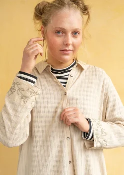 Paitamallinen kangasmekko "Värmland" ekopuuvillaa