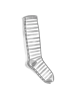 Raidalliset polvisukat ekopuuvillaa