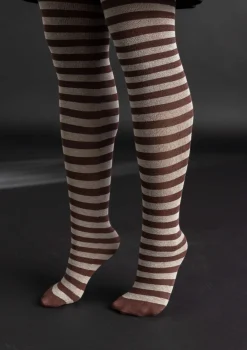 Raidalliset sukkahousut ekopuuvillaa