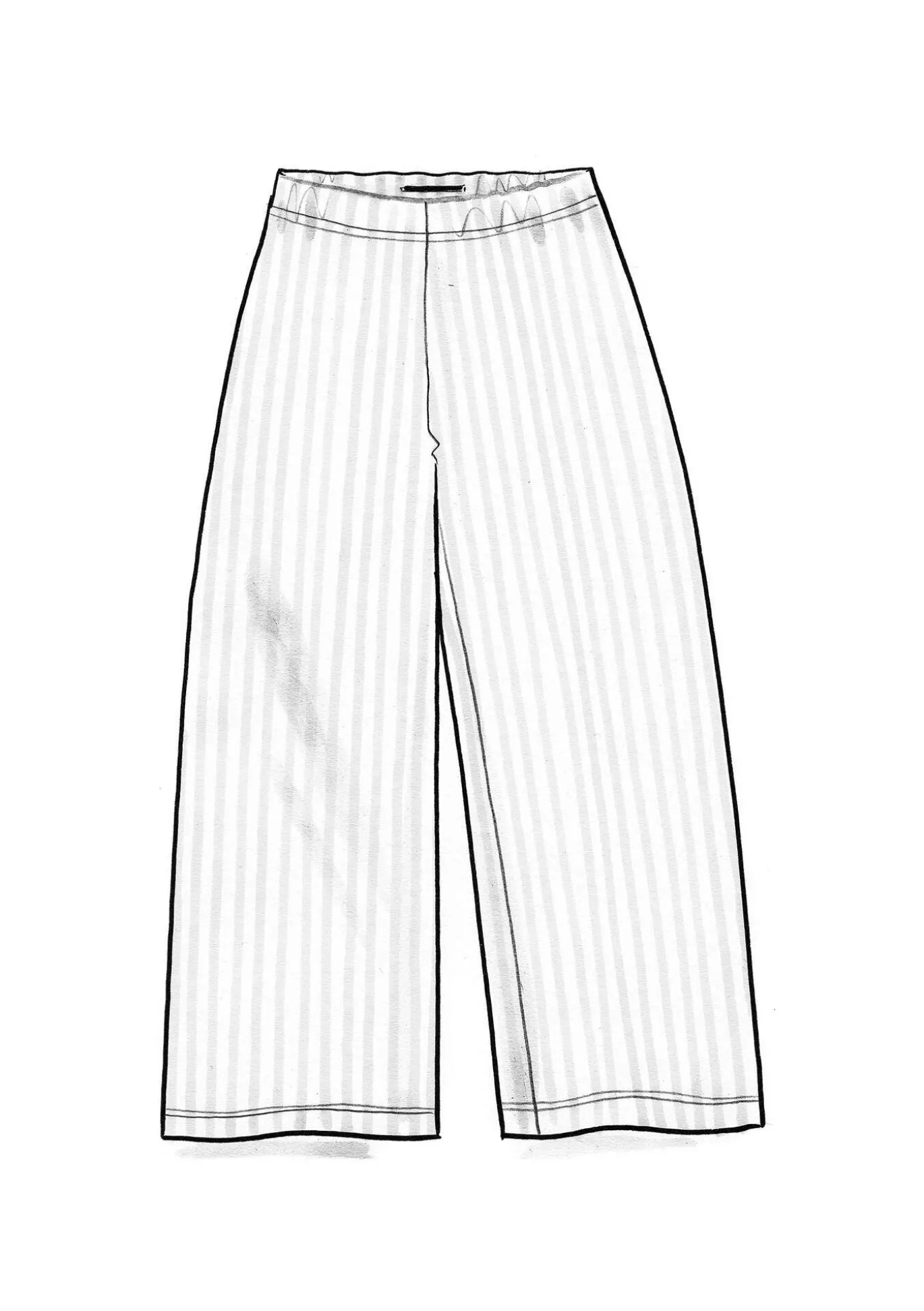 Raidalliset trikoohousut ekopuuvillaa ja modaalia