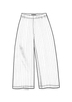 Raidalliset trikoohousut ekopuuvillaa ja modaalia