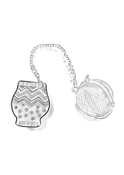 Teesihti "Flower pots" keramiikkaa ja metallia