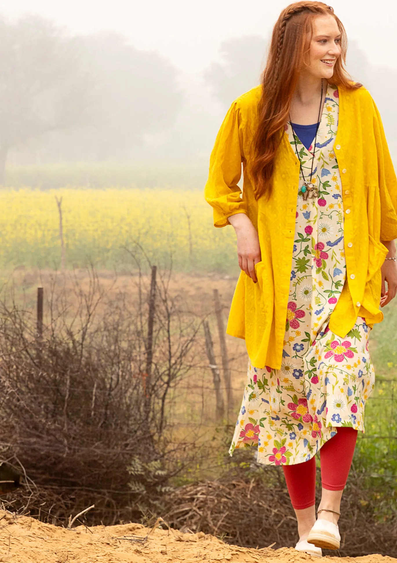 Trikoomekko "Midsommarsol" ekopuuvillaa