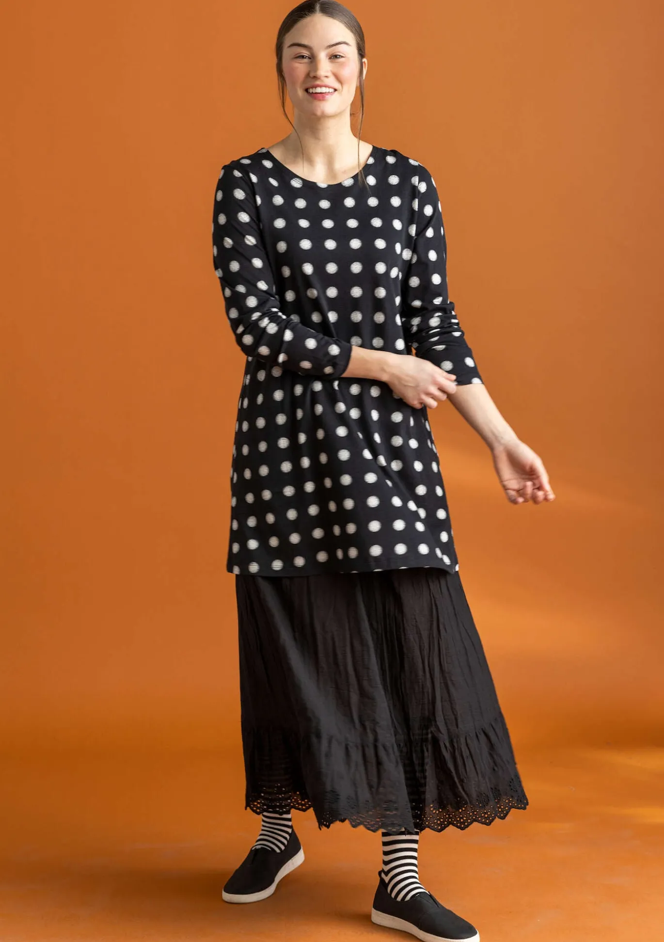 Trikootunika ”Tyra” ekopuuvillaa/modaalia