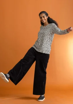 Veluurihousut ekopuuvillaa / kierrätettyä polyesteriä