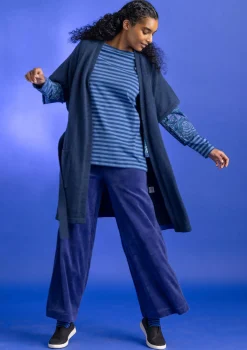 Veluurihousut ekopuuvillaa / kierrätettyä polyesteriä