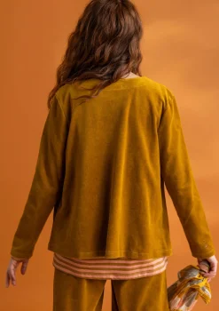 Veluurineuletakki ekologista puuvillaa / kierrätettyä polyesteriä