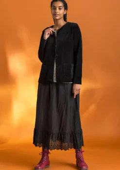 Veluurineuletakki ekologista puuvillaa / kierrätettyä polyesteriä