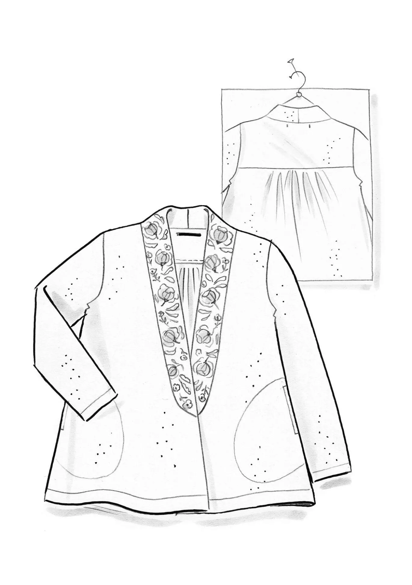 Veluurineuletakki "Nora" ekopuuvillaa ja kierrätettyä polyesteriä